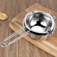 Chocolate Melting Pot 304 Stainless Steel Butter Heating Pot Long Handle Non-stick Pot Water Melting Bowl Kitchen Baking Tools