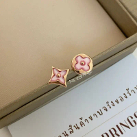 NS.EARRINGS | NS0688 - Color Blossom BB Sun , Star Ear Stud, Pink Gold and Pink Mother-of-Pearl