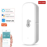 Tuya ZigBee Wifi Temperature Humidity Sensor Battery Powered Smart Home Security Work For Alexa Google Home Homekit Free App