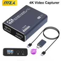 Video Capturer Card Box HDMI-Compatible 4K 60Hz 30Hz USB 3.0 1080P 60fps 30fps Grabber Live OBS Capturing Game Capture Recorder
