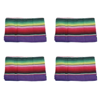 4X Mexican Tablecloth For Mexican Party Wedding Decorations, Mexican Saltillo Serape Blanket Bed Blanket Table Cover
