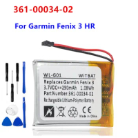 Original Replacement Watch Battery 361-00034-02 For Garmin Fenix 3 Fenix3 F3 HR GPS Sports Watch 290mAh + Free Tools