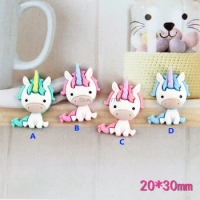 Unicorn Charms for Kids Cartoon Charms 10pcs 30mm Flatback Resin Cabochon for Phone Cases Accessories Slime Charms for diy