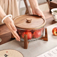 Set Prasmanan Aesthetic Mangkok Saji Nordic Kayu Kaca untuk Kitchenware dengan Desain Elegan dan Fun