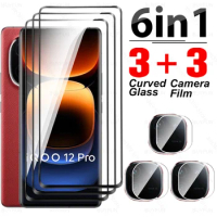 6-in-1 For vivo iQOO 12 Pro 5G Curved Tempered Glass Camera Film iQOO12Pro iQOO12 Pro 12Pro V2329A 6.78inch HD Screen Protector