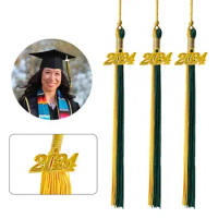 New 2024 Academic Graduation Cap Tassel with Gold Graduation Cap Hanging Charm Pendant DIY Crafts Uniforms Accessories Ornaments