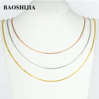 BAOSHIJIA Solid 18k Yellow/Rose/White Gold Necklace Chopin Sweater Chain 5gram Fine Jewelry Delicated Texture