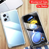 Shockproof Case On For Redmi Note 12 11 10 9 Pro 11s 10s 9s Note12Turb Transparent Silicone Cover For Redmi 12C 11A 10C 9A 9CNFC