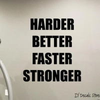 Gym Wall Decal Harder Better Fitness Motivation Vinyl Wall Sticker Decor Quote L471