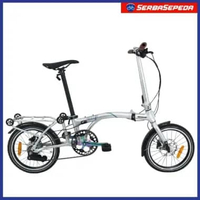 United Trifold 8D 16 Inci 8 Speed Frame Alloy Internal Gear Silver