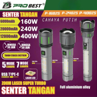 PROBEST Lampu Senter Tangan LED Laser 100Watt 240Watt 280Watt 400Watt  Zoom in Out