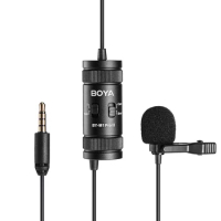 BOYA BY-M1 Pro II Clip-on Microphone Omni-directional Condenser Mic 3.5mm TRRS Plug 6m Cable for Smartphone Camera Camcorder