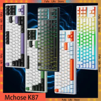 Mchose K87 Mechanical Keyboard Bluetooth Wired Wireless 3mode Hot Swappable RGB 80% 87 keys Esports Game Keyboard PC Accessories