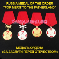 XDT0012 Medal of the Order For Merit to the Fatherland with Ribbon One Set 4 Pcs Medals Awards and d