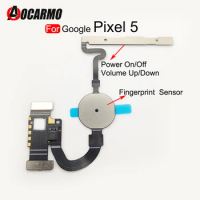 For Google Pixel 5 Power On/Off Volume Home Button With Fingerprint Sensor Touch ID Flex Cable Repair Parts