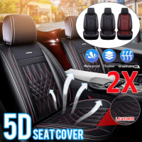 2pcs Car Seat Cover Automobiles Seat Covers Cushion Protector Seat Car Cover Chair Cushion PU Leather Mat Pad Suv Truck Van Bus