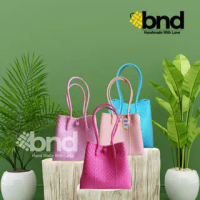 Tas Tote Bag Premium Pastel Anyam Wanita Tas Jali Jinjing Modern Kekinian Tas Handmade Model Premium