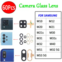 60Pcs，100% Original Back Rear Camera Glass Lens Cover With Adhesive For Samsung M51 M53 5G M40 M32 M31S M30 M21S M21 M20 M12 M10