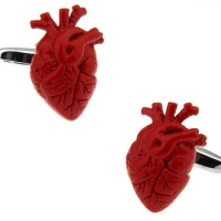New Arrival Men Fashion Red Colour Novelt Bloody Heart Style Cuff For Doctor Wholesale Cuff Links
