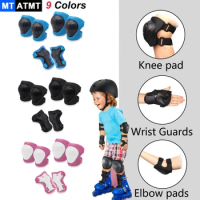 MTATMT 6Pcs/Set Kids Protective Gear Set Knee Pads Elbow Pads Wrist Guard for 3-7 Year Old Child Skateboard Bicycle Cyling