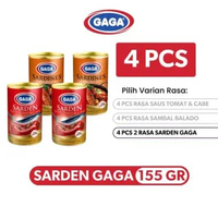 [EXCLUSIVE DEALS] 4 Sarden GAGA Saus Tomat & Cabe 155gr 4 Sarden Gaga 2 Rasa 155gr