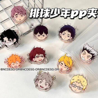 Anime Figure Doll Toys Haikyuu!! Peripheral PP Clip Acrylic Photo Clip High Color Value Notes Clip Test Paper Folder Decoration