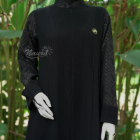 Naura / Dress Hitam / Luhana by Naura Original / Gamis Lebaran / Gamis Ramadhan/ Gamis Premium