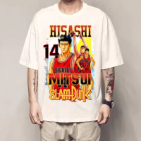 Hisashi Mitsui Anime T-shirt Slam Dunk Manga Graphic Oversized Men Cotton Short Sleeve Tee Women Top Summer Streetwear Clothing