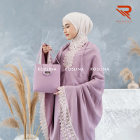 Roslina Mukena Dewasa 2 In 1 Ameena Jumbo Katun Premium Bahan Adem Panjang Renda