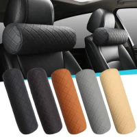 car neck pillow for driving Adjustable Headrest Office Chair Seat Breathable Cylindrical Memory Foam Comfort Leather Headrest
