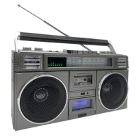 30W Professional Portable Vintage Tape Cassette Player Multiband Radio With Wireless Ambient Rhythm Light Vintage Radio USB TF