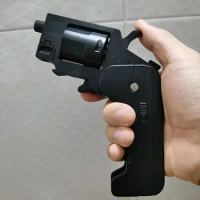 New Metal Revolver Folding Alloy Revolver Metal Model Gun Wheel Simulation Toy Bullet Soft Bullet Gun Boy Gift Portable Strap