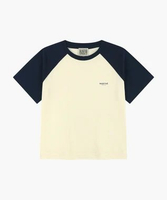MFG W SMALL REGULAR LOGO RAGLAN CROP TEE navy S