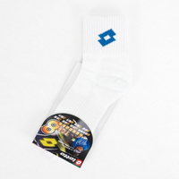 LOTTO [LT6CMW0161] 男 短筒襪 彈性 避震 機能 運動襪 舒適 透氣 白藍
