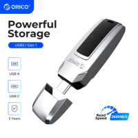 ORICO USB3.0 260MB/S USB Flash Drive Metal Leather Pen Drive Type C 256GB 128GB 64GB 32GB USB Stick Pendrive w/ Car Shape Design
