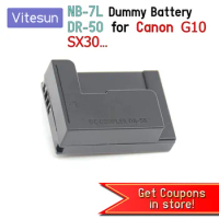 Vitesun NB7L NB-7L Dummy Battery DR-50 DR50 Power Connector for Canon Digital Cameras PowerShot G10 G11 G12 SX30 IS