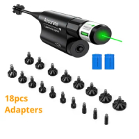 Universal Laser Boresighter Kit from .177 .22 to 12GA Caliber for Rifle Pistol Collimator Boresighter with 18pcs Adapters