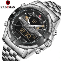 KADEMAN Fashion Mens Watches Top Brand Luxury Quartz Watch Men Casual Slim Full Steel Waterproof Sport Watch Relogio Masculino