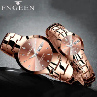 FNGEEN Fashion Women Wrist Watch Luxury Watches for Ladies Men Waterproof Stainless Steel Couple Dating Dress Quartz Wristwatch
