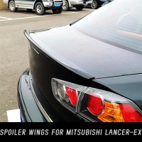 For Mitsubishi Lancer EX EVO 2009-2016 ABS Plastic Black Carbon Rear Trunk Lid Boot Ducktail Lip Spoiler Wings Car Accessories