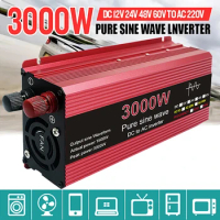 110V/220V Pure Sine Wave Inverter 3000W 2200W 1600W 1000W Voltage Transformer Power Converter Solar Inverter for Camping RV Car