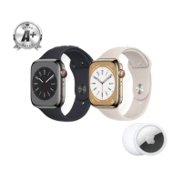 AirTag組【Apple】不鏽鋼A+級福利品 Apple Watch S8 GPS 45mm(不鏽鋼金屬錶殼運動型錶帶)