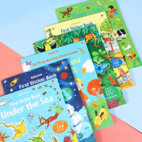 3-8age Toddler Sticker books Preschool Kindergarten Montessori Kids English Books with Stickers Learning for Kindergarten Gifts