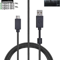 Replacement Nylon Braided Cable Micro USB Female Adapter For Logitech G915 G913 TKL Keyboard