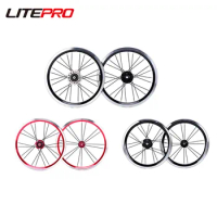 Litepro 14 16 Inch Single External 3 Speed Bicycle Wheelset Disc V Brake Rims 20MM Alloy Folding Bike Wheels 74 85MM