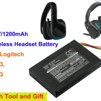 Cameron Sino 1200mAh Wireless Headset Battery 533-000132 for Logitech G533, G933, G935, G635, G633 +TOOL