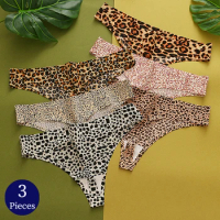WarmSteps 3PCS/Set Women's Panties Fashion Leopard Thongs Female Seamless Underwear Sexy Lingerie Soft Cozy G-Strings Hot T-Back