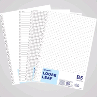 KERTAS BINDER B5/LOOSE LEAF/ISI ULANG KERTAS BOOKPAPER 80GSM B5/50 LEMBAR/DOTTED/RULED/ Stationery/