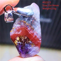 Natural Cacoxenite Red Auralite 23 Pendant Gold Rutilated Raw Material Gift From Canada Women Men Necklace Jewelry AAAAA