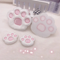 Treasure No.1 Cartoon Plush Cat Paw Bangs Sticker Magic Sticker Versatile Cute Embroidered Sticker F